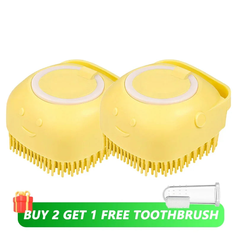 Ultimate Dog Bathing Brush: Spa-Quality Massage & Shampoo Dispenser for Pups and Kitties!
