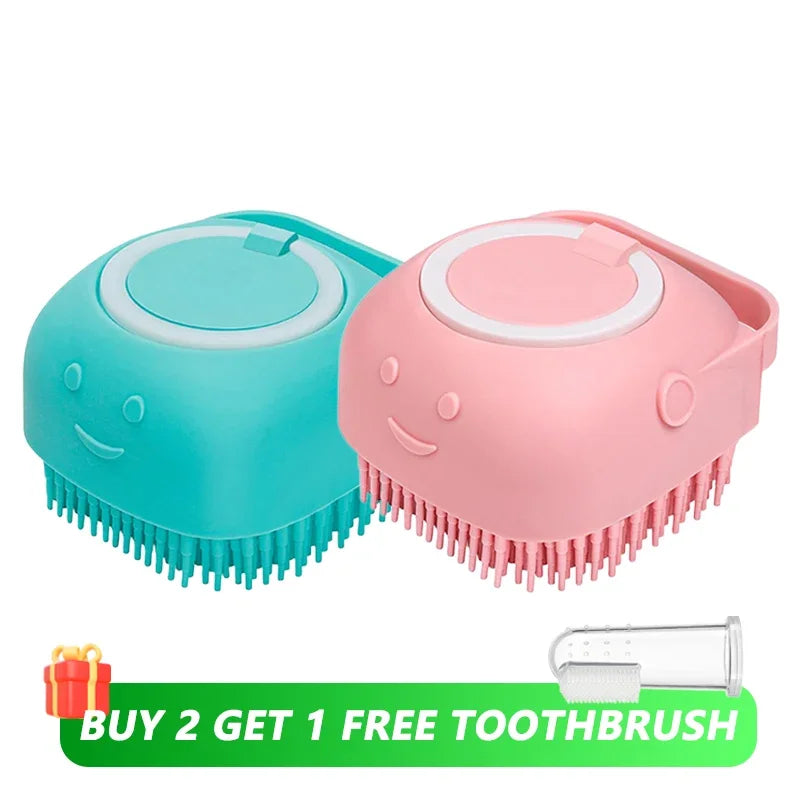 Ultimate Dog Bathing Brush: Spa-Quality Massage & Shampoo Dispenser for Pups and Kitties!
