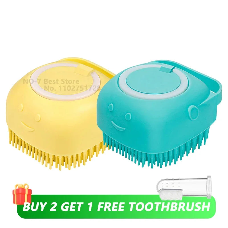Ultimate Dog Bathing Brush: Spa-Quality Massage & Shampoo Dispenser for Pups and Kitties!