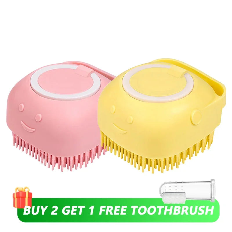 Ultimate Dog Bathing Brush: Spa-Quality Massage & Shampoo Dispenser for Pups and Kitties!