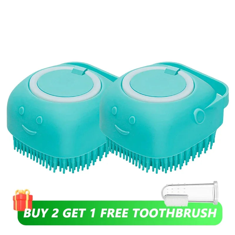 Ultimate Dog Bathing Brush: Spa-Quality Massage & Shampoo Dispenser for Pups and Kitties!