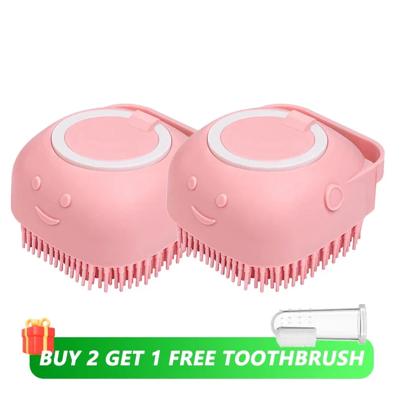 Ultimate Dog Bathing Brush: Spa-Quality Massage & Shampoo Dispenser for Pups and Kitties!