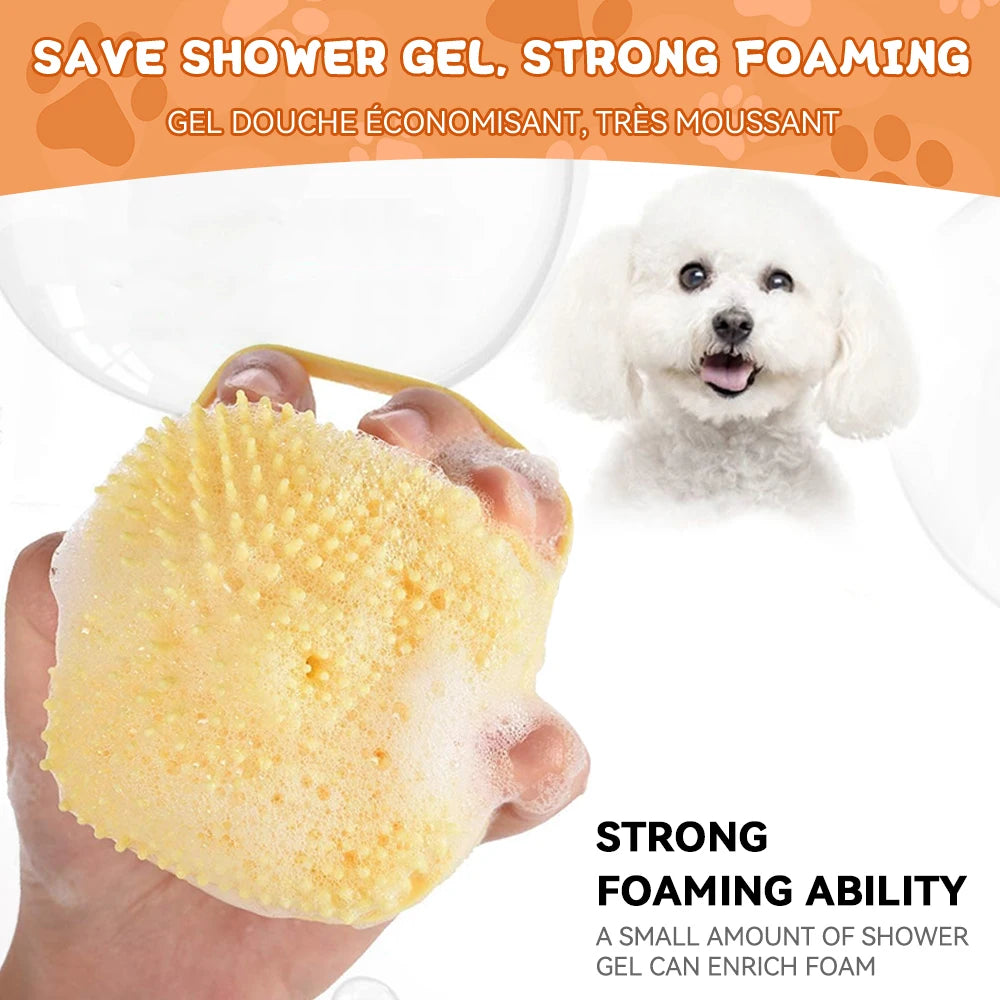 Ultimate Dog Bathing Brush: Spa-Quality Massage & Shampoo Dispenser for Pups and Kitties!