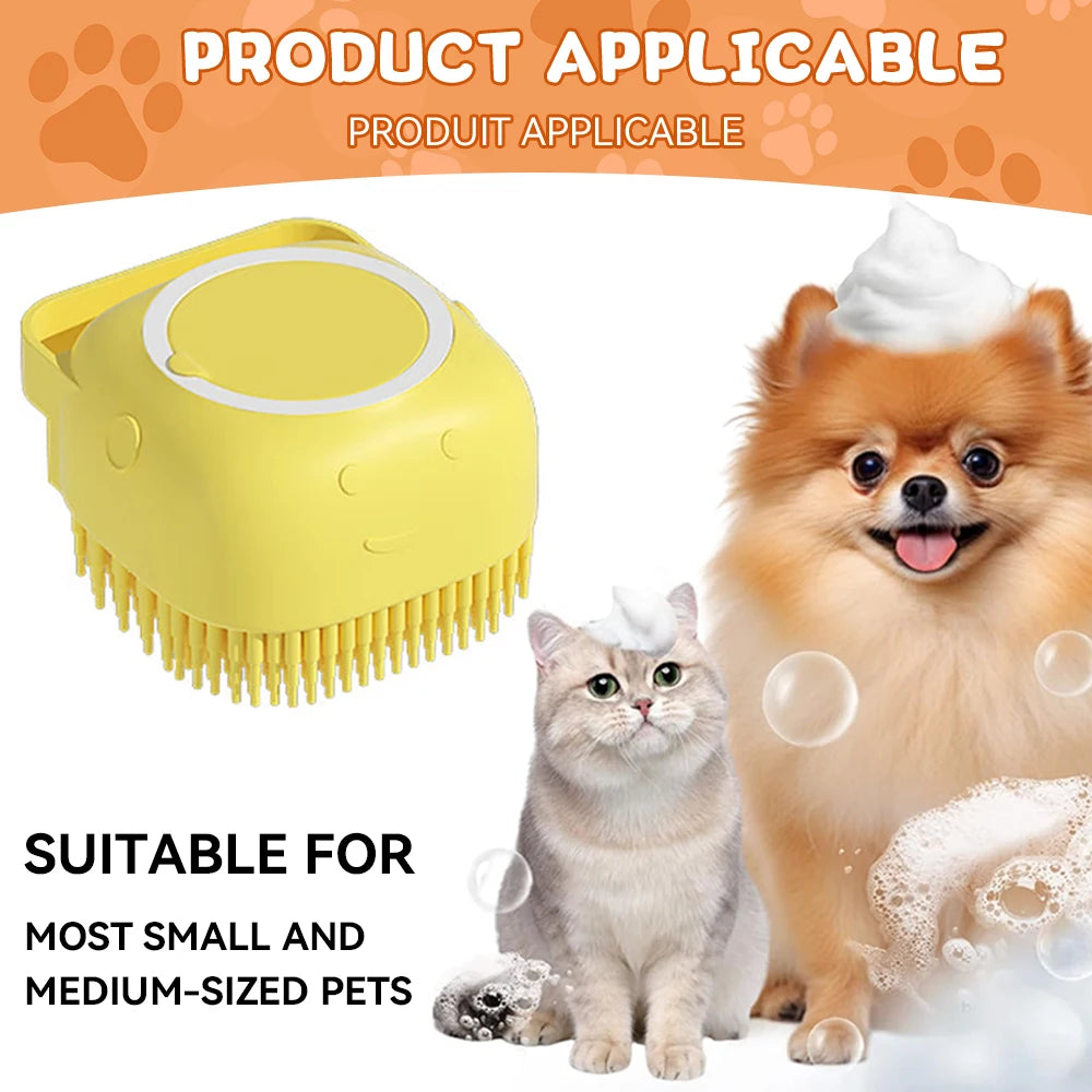 Ultimate Dog Bathing Brush: Spa-Quality Massage & Shampoo Dispenser for Pups and Kitties!