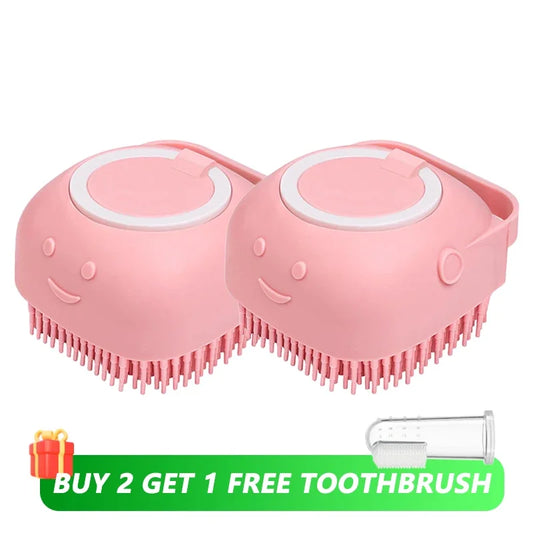 Ultimate Dog Bathing Brush: Spa-Quality Massage & Shampoo Dispenser for Pups and Kitties!