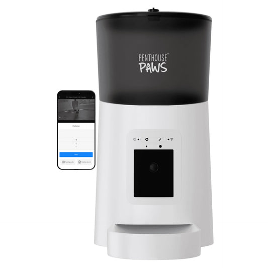 Elevate Your Pet Care with the Smart Wifi Automatic Cat Feeder & Camera - 6L in Sleek White